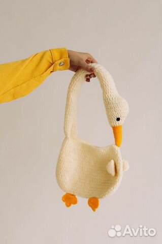 Вязаная сумка «гусь». Ручная работа