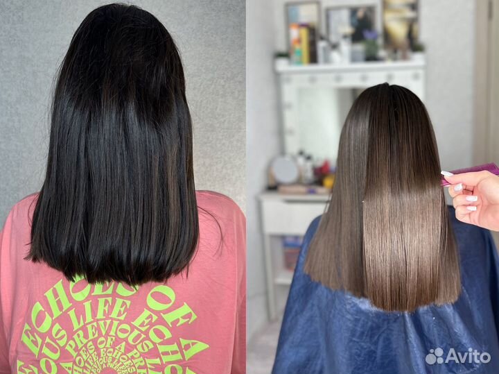 Кератиновое выпрямление волос