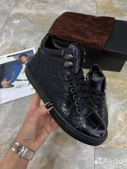 Кеды мужские из кожи крокодила
