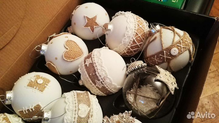 Игрушки на ёлку шары гирлянды в стиле бохо