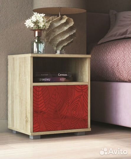 Тумба прикроватная Шарм, синий глянец