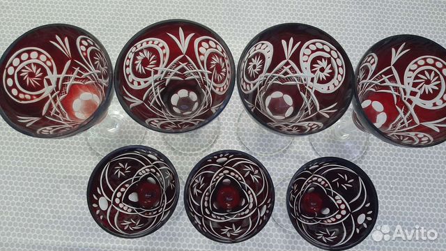 Бокалы марганцевое стекло-хрусталь СССР