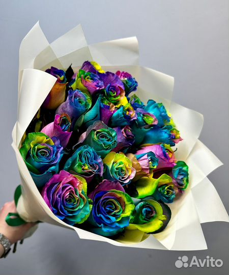 Розы Цветные Радужные Москва мо
