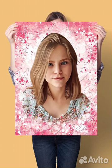 Портрет по фото на холсте