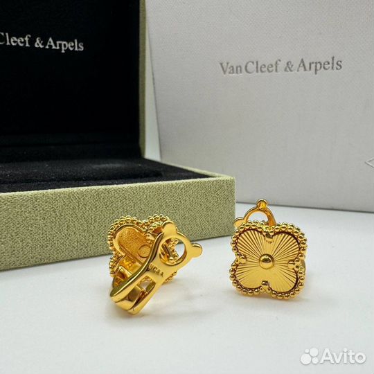 Серьги van cleef золото(премиум)