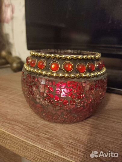 Подсвечник цветное стекло