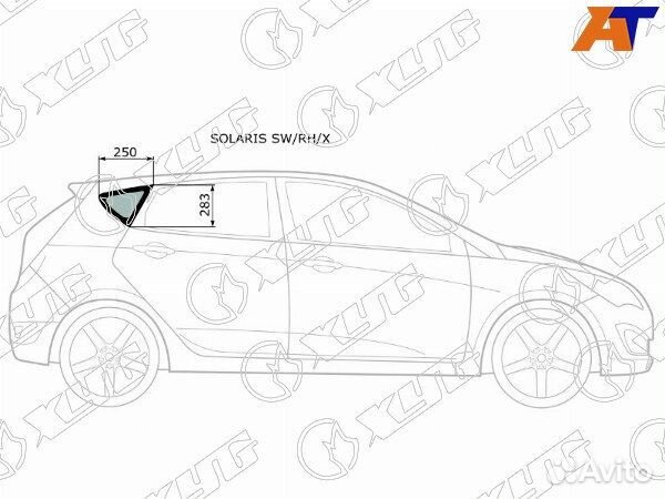 Стекло кузова боковое (не опускное) hyundai accent