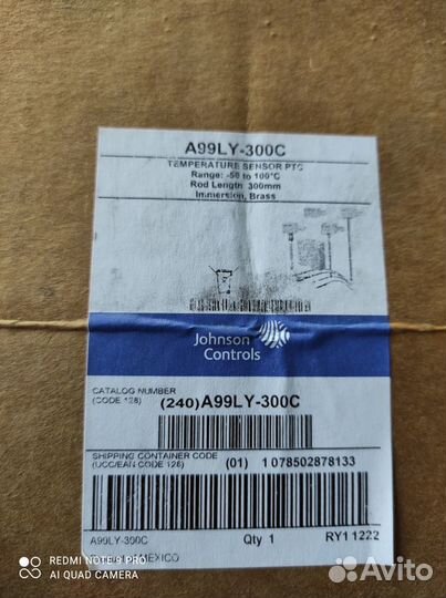 Датчики температуры Johnson Controls серии A99LY-3