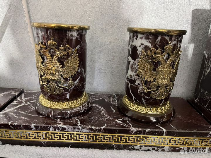 Письменный набор «Версаче»красный мрамор