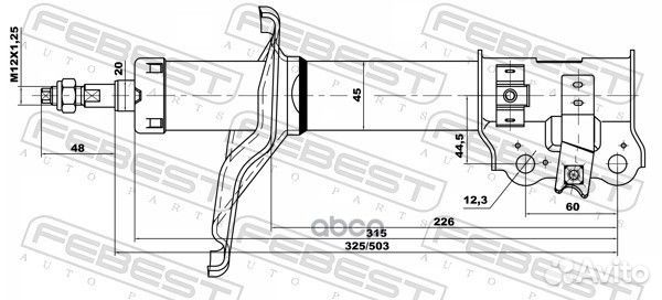 Амортизатор перед лев 12666482FL Febest