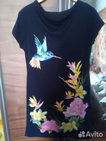 Ивановский трикотаж, красивый принт,48 размер