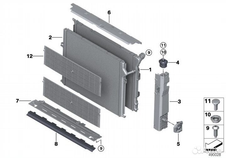 Радиатор охлаждения BMW F30 330ix