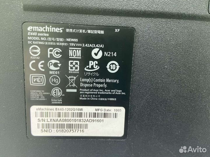 Ноутбук Emachines E440