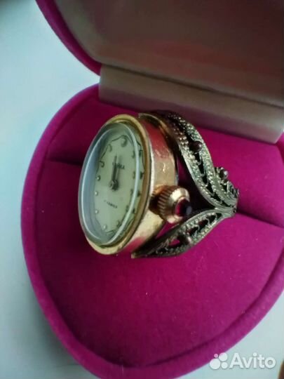 Часы перстень Чайка 17 камней винтажные