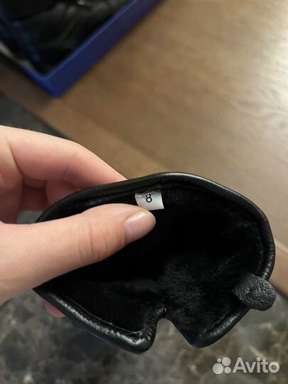 Перчатки кожаные 8 размер с натуральным мехом