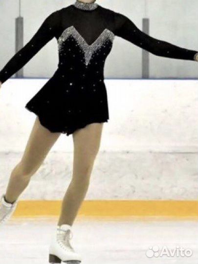 Чёрное платье для фигурного катания 157-165
