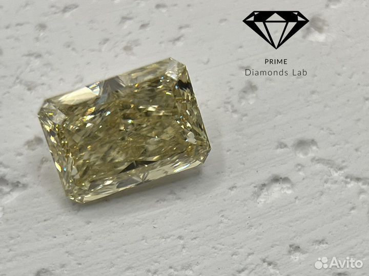 Бриллиант CVD изумруд желтый 3 карата