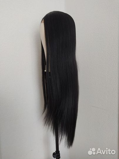 Новый парик черный на сетке lace front 80см