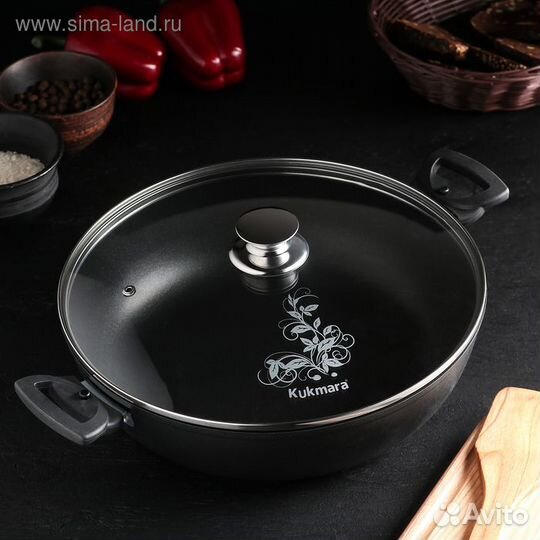 Сотейник «Традиция», d30 см, стеклянная крышка, съ