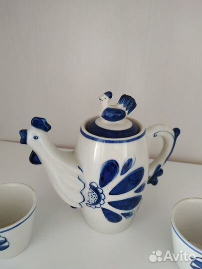 Сервиз кофейный Гжель винтаж СССР