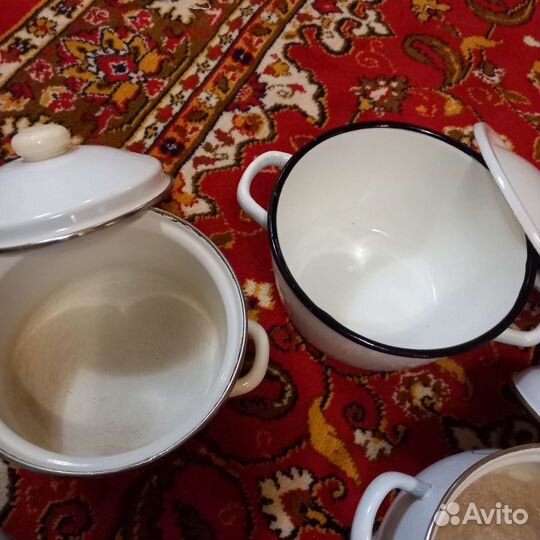 Кастрюли нержавейка эмаль СССР