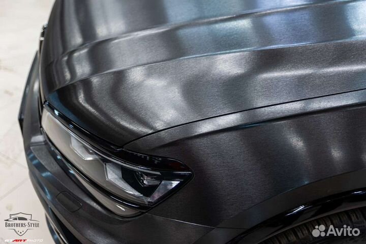 Автовинил плёнка шлифованный алюминий чёрный