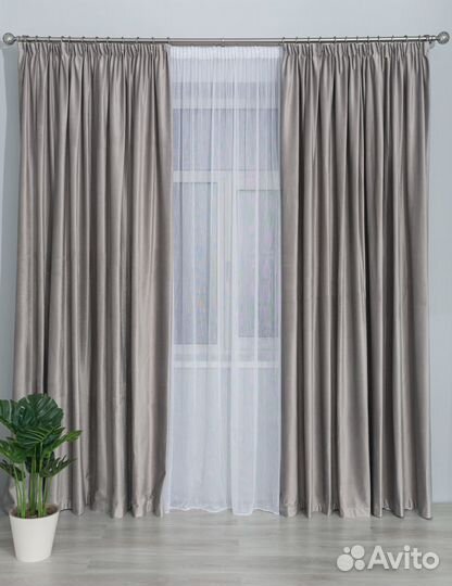 Новый Комплект велюровых штор из бархата премиум