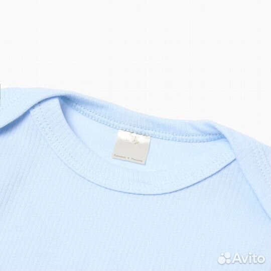 2 шт. Боди детское с длинным рукавом, цвет голубой, рост 74