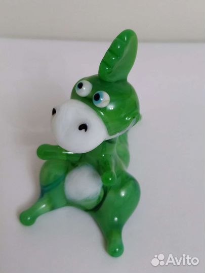 Стеклянные цветные зверюшки игрушки