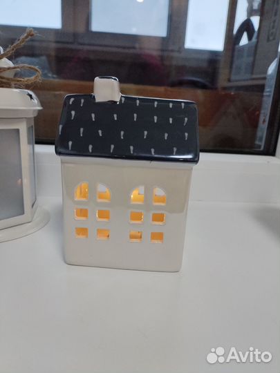 Домик светильник керамический