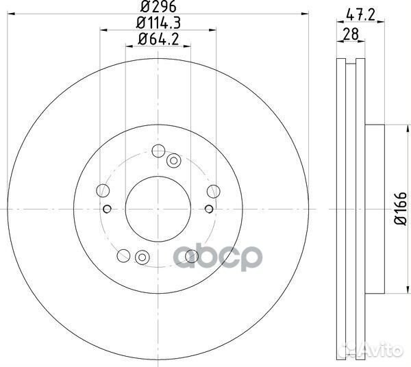 Диск тормозной перед honda (dongfeng) CR-V