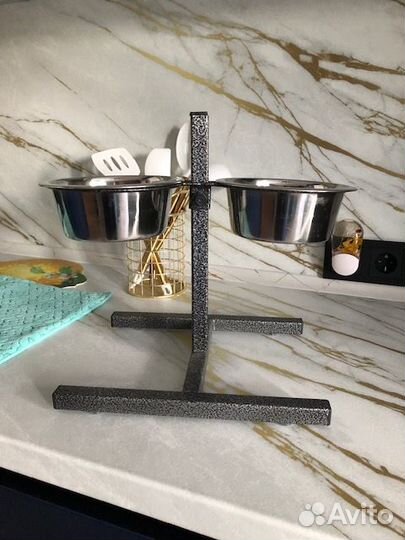 Подставка/стойка с мисками для животных, регулируе