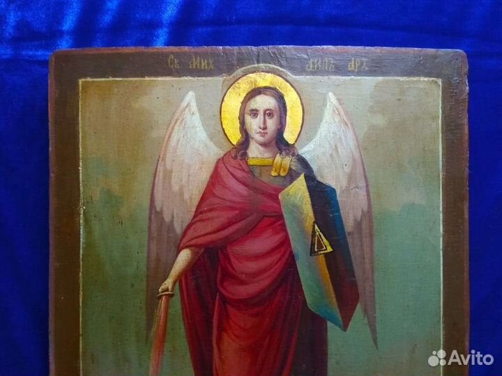 Икона старинная Архангел Михаил. 19 век