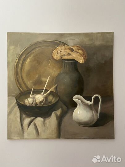 Картина маслом, деревенский натюрморт