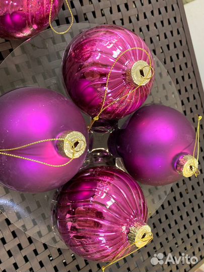 Набор елочных шаров karlsbach 07930, фиолетовый