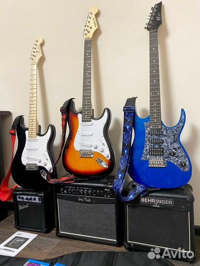 Электрогитара с комбиком комплект + аксессуары
