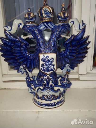 Штоф двухглавный орол Гжель