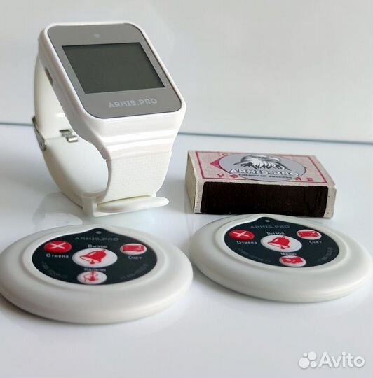 Беспроводная кнопка вызова официанта с часами