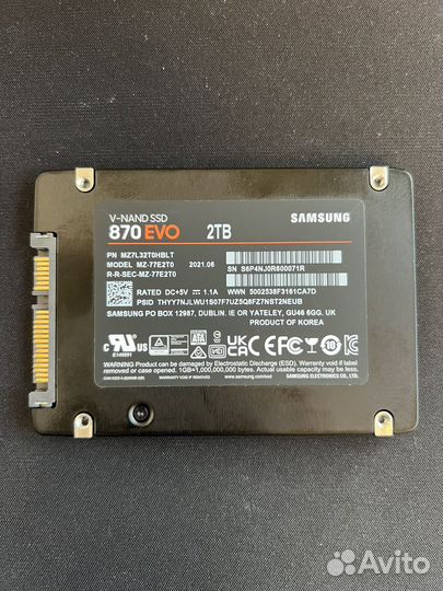 Samsung 870 EVO 2Tb SATA ssd