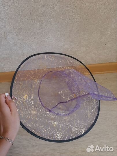 Шляпа д детей праздничная фея колдунья фиолетовая