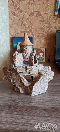 Грот, замок, дворец из глины для аквариума