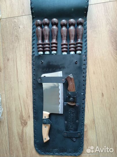 Шампура в колчане натуральная кожа