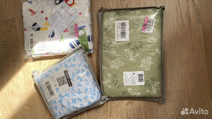 Простынь на резинке 120 60 и муслиновая пеленка
