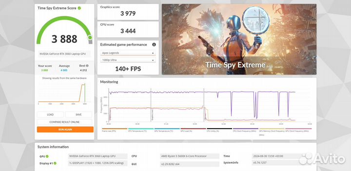 Игровой ноутбук clevo NH55 (Ryzen 5 5600x RTX 3060