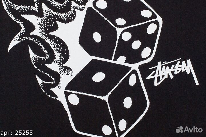 Футболка Stussy black dice черная