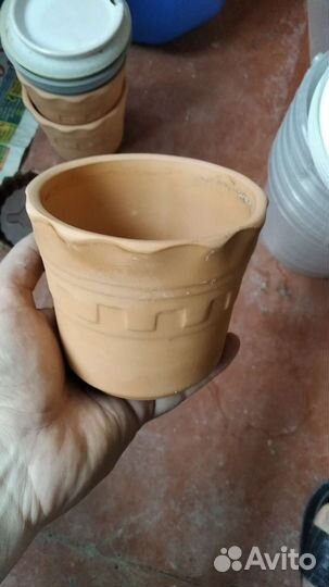 Горшок керамический (глина) с поддоном