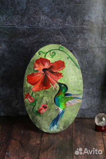 Колибри акрилом, интерьерная картина