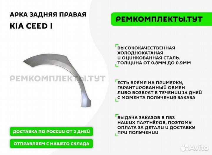 Арка задняя правая Kia Ceed 1