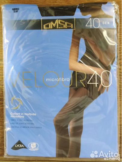 Колготки Omsa Velour 40 размер 2,3,4,XL цв/разные