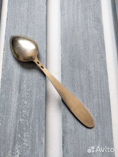 Серебряная чайная ложка с эмалью СССР 875